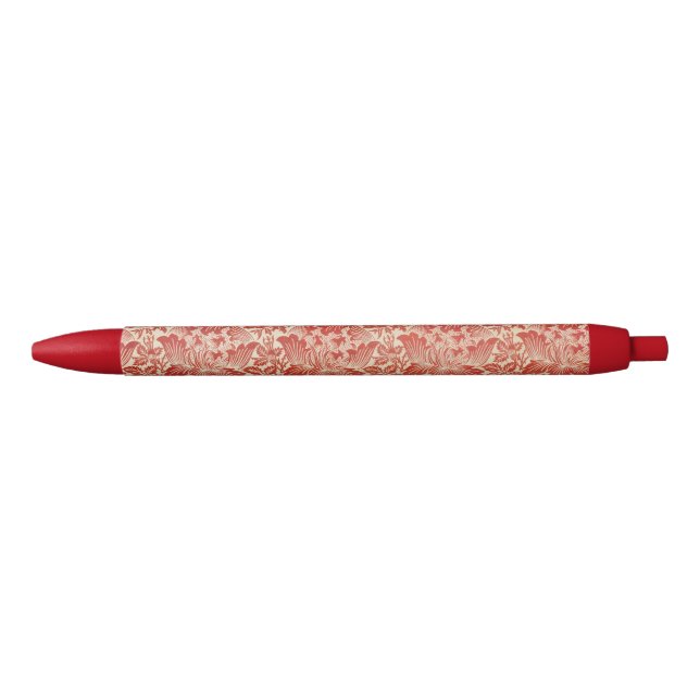 Stylo Noir William Morris Rose & chardon Floral Rouge (Devant)