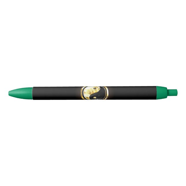 Stylo Noir Yin Yang or sur noir (Devant)