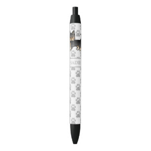 Stylo Noir Yorkshire Terrier noir et feu Dessin animé Chien &