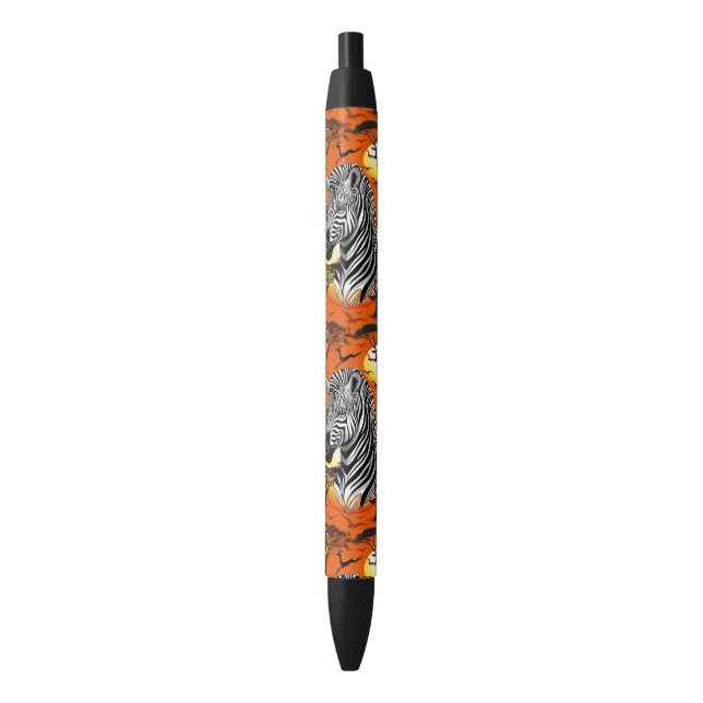 Stylo Noir Zebra African Savanna Wild Animal (devant Vertical)