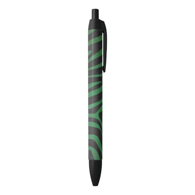 Stylo Noir Zebra Black et Green Print (Bas (Vertical))
