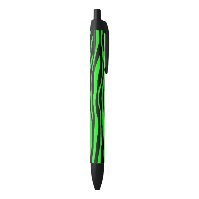 Stylo Noir Zèbre de vert de chaux (Bas (Vertical))
