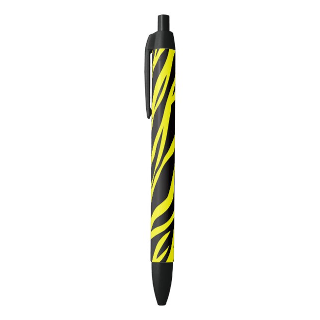 Stylo Noir Zèbre jaune néon rayé (Haut (Vertical))