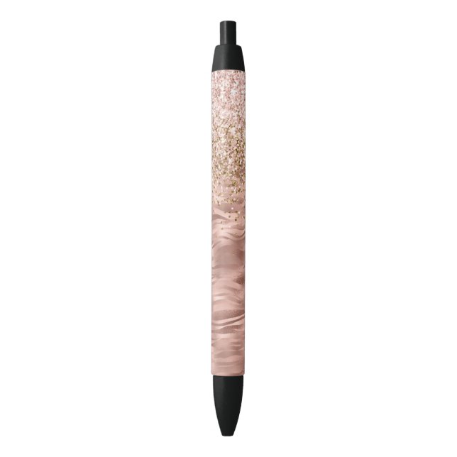 Stylo Noir Zèbre rose chic pour imprimer Glitz (devant Vertical)