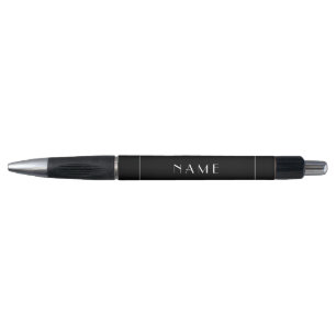 Stylo Nom court Moderne Noir Blanc Minimal Typographie