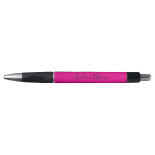 Stylo Nom de salon de coiffure élégant rose chaud noir