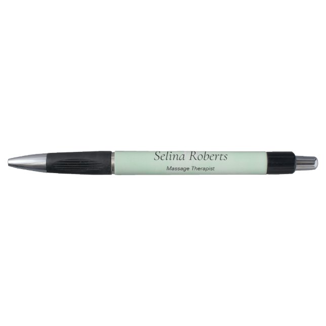 Stylo Nom personnalisé aquarelle verte (Devant)