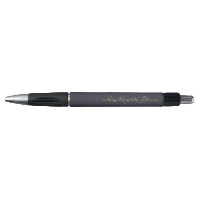 Stylo Nom personnalisé bleu marine (Devant)