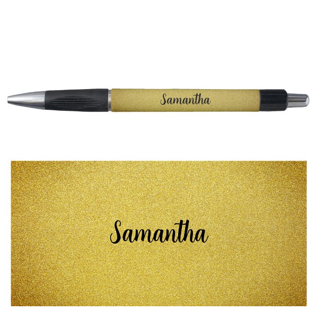 Stylo Nom personnalisé Parties scintillant Gold (Personalized Name Gold Glitter Pen)