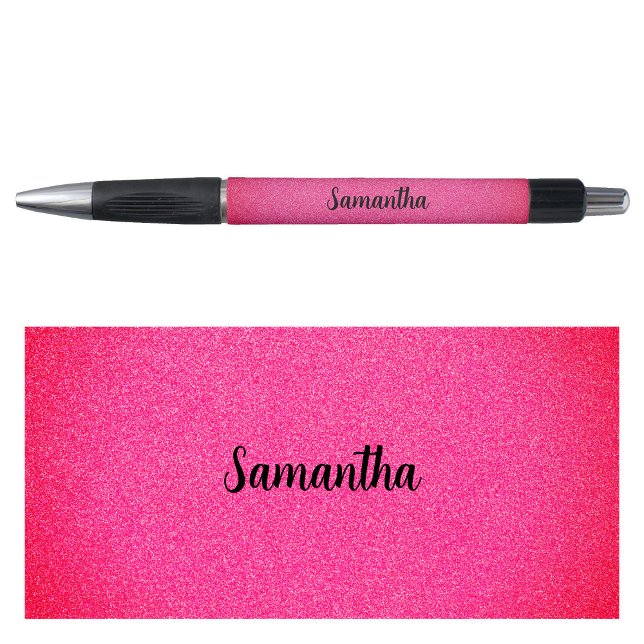 Stylo Nom personnalisé Parties scintillant rose (Personalized Name Pink Glitter Pen)