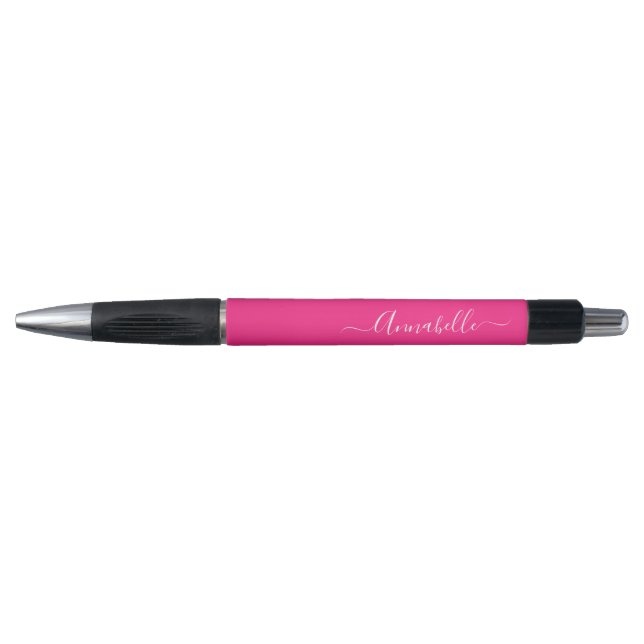 Stylo Nom personnalisé rose vif (Devant)