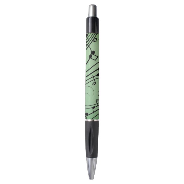 Stylo Notes Fantaisie Design Musique Verte (Devant (Vertical))