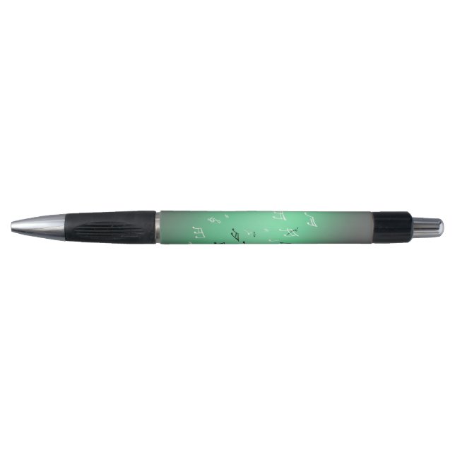 Stylo Notes musicales en vert clair de lune (Devant)