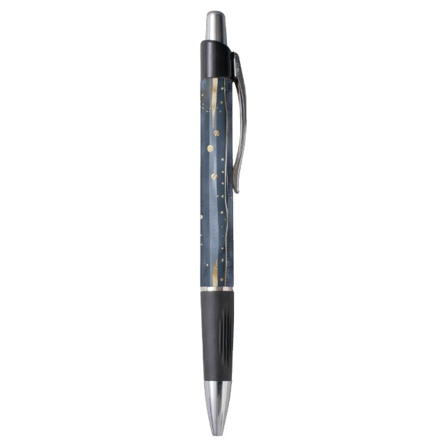 Stylo Nuances de bleu or rayures points rêves (Bas (Vertical))