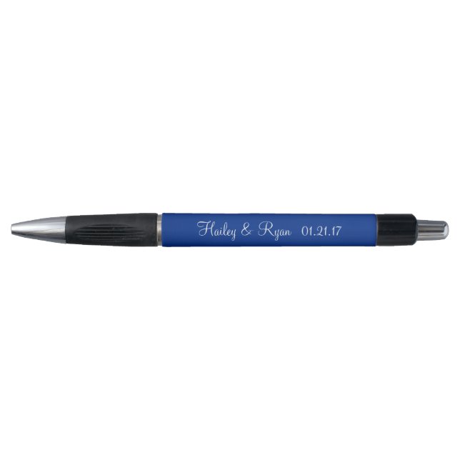 Stylo Nuit Bleu Personnalisé Mariage Faveurs (Devant)