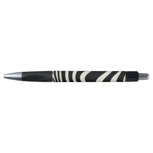 Stylo Ondes de style rétro noir et blanc (Devant)