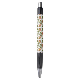 STYLO ORANGE FLEURS