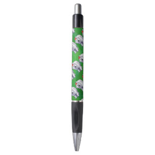 Stylo Ours polaire Noël sur vert