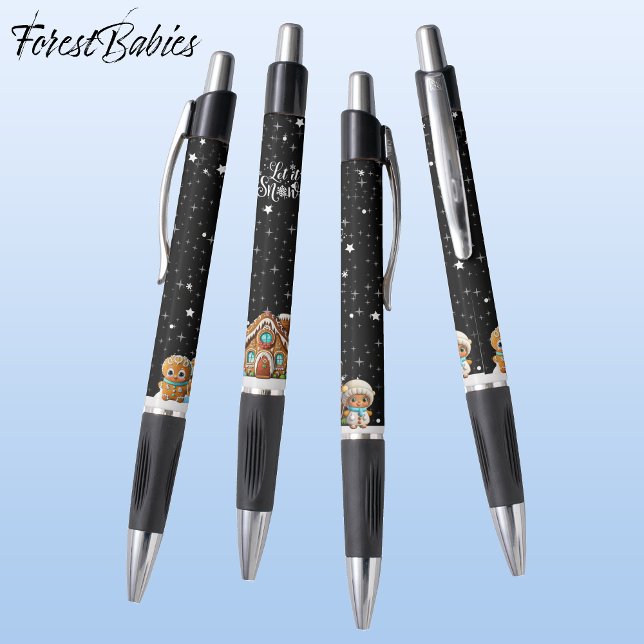 Stylo Pain d'épice Maison scène de nuit, Laisser la neig (Créateur téléchargé)