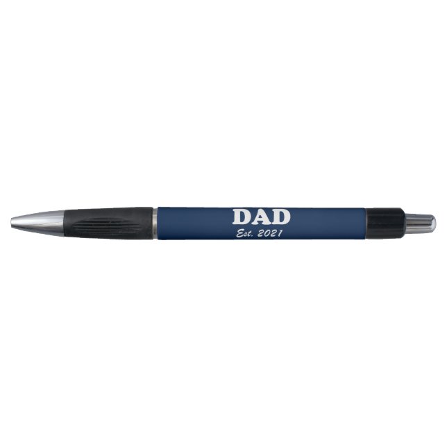 Stylo Papa Custom Date fixe marine bleu moderne (Devant)
