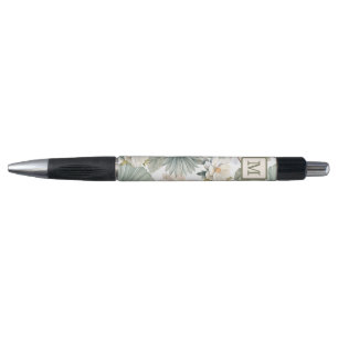 Stylo Papier personnalisé aquarelle florale monogramme p