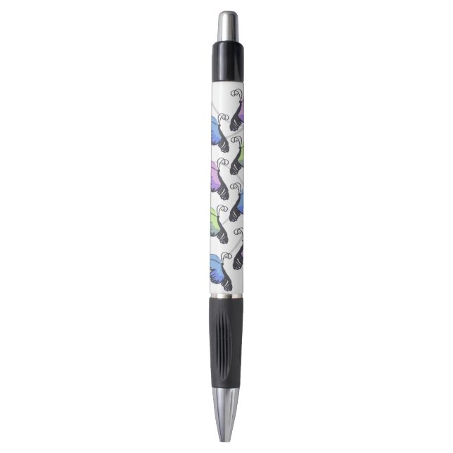 Stylo Papillons gribouillés bleu violet (Devant (Vertical))