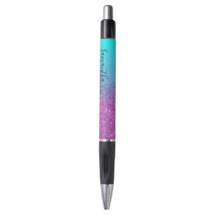 Stylo Parties scintillant Aqua Purple Ombre personnalisé