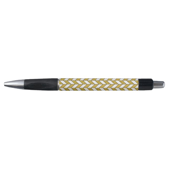 Stylo Parties scintillant d'or moderne Herringbone Chevr (Devant)