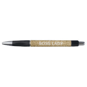 Stylo Parties scintillant d'or Texte personnalisé    