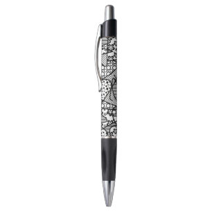 Stylo Patchwork noir et blanc 04 de motif