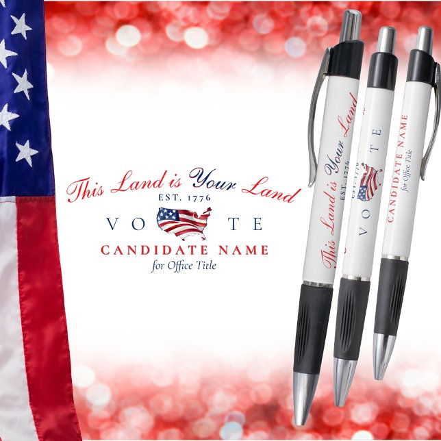 Stylo Patriotic America 250 Map This Land is Your Land (This Land is Your Land America 250 Semiquincentennial Patriotic Campaign Donors Volunteers Staff)