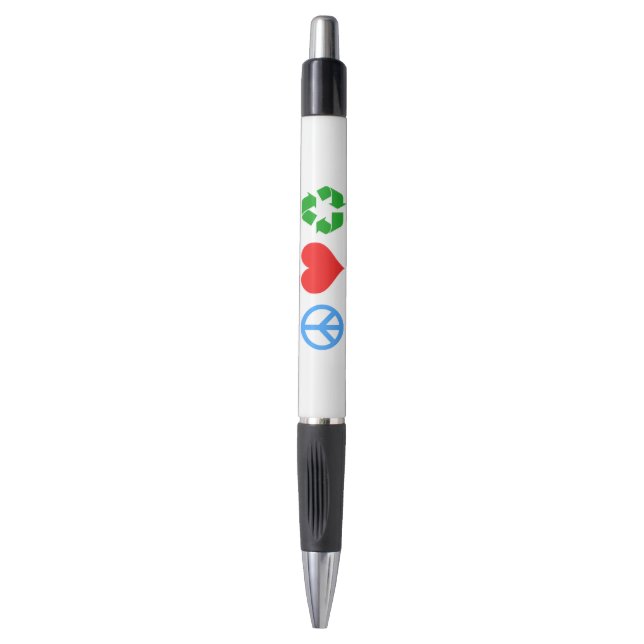 Stylo Peace Love Recycle (Devant (Vertical))