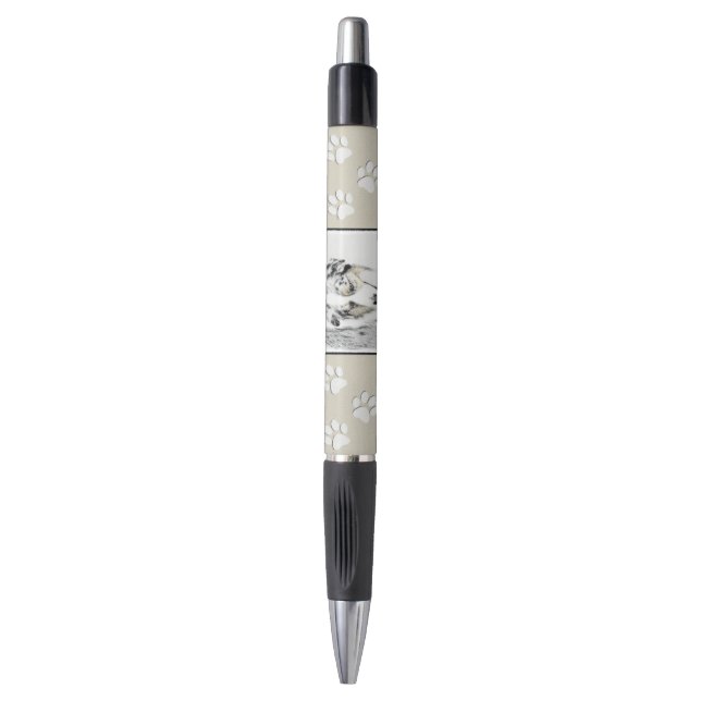 Stylo Peinture de berger australienne - Art original de  (Devant (Vertical))