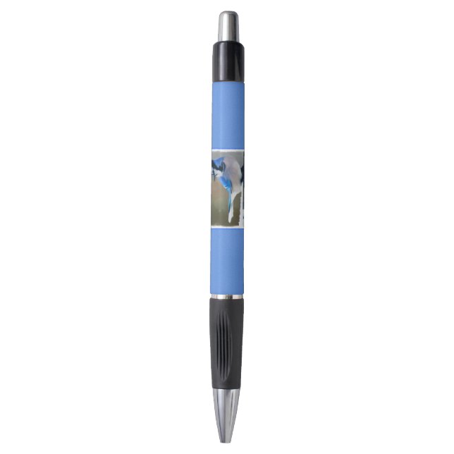 Stylo Peinture Jay Bleu - Art Oiseau Original (Devant (Vertical))
