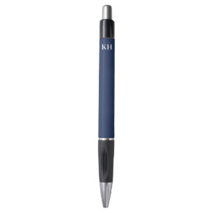 Stylo personnalisé avec monogramme bleu marine