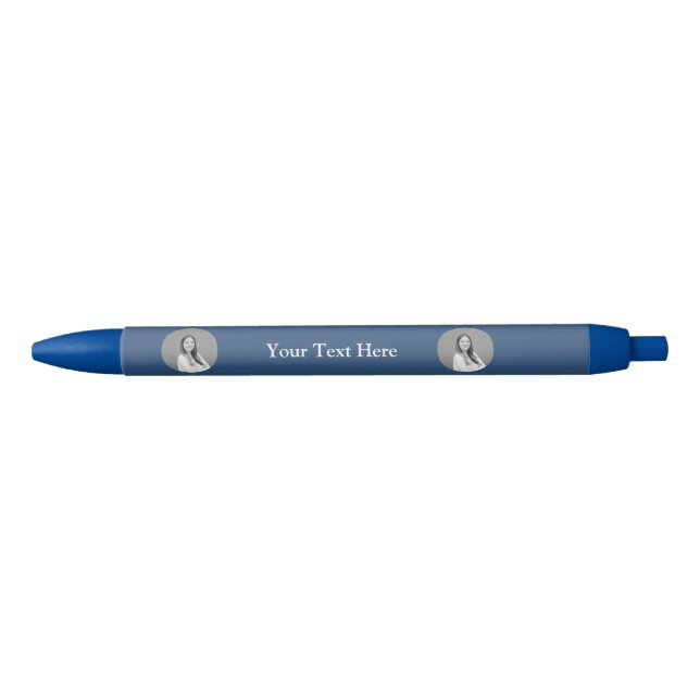 Stylo Personnalisé Bleu Marine Élégant Style Nom (Devant)