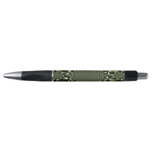 Stylo Pétales de feuilles de forêt verte blanche