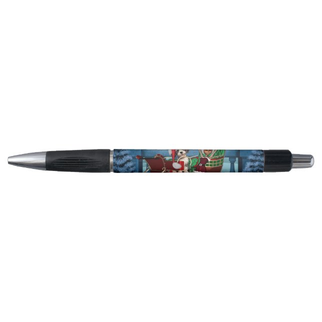 Stylo Petit chiot et elfe de Noël (Devant)