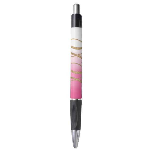 Stylo Pink Ombre Aquarelle Or Glitzy Glam XOXO (Devant (Vertical))