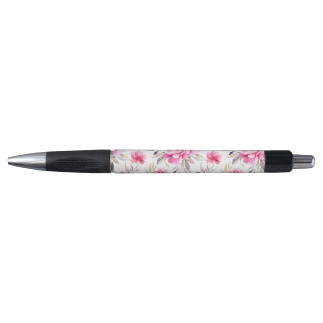 Stylo Pivoine Rose Florale (Devant)