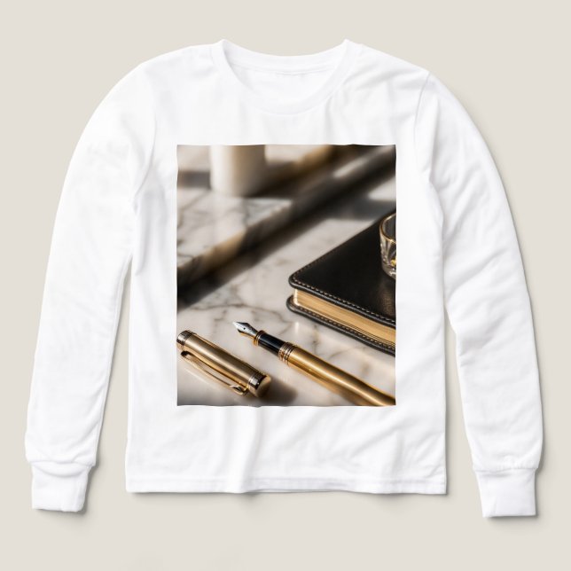 Stylo-plume Luxueux en Or sur Bureau ! (Motif recto)