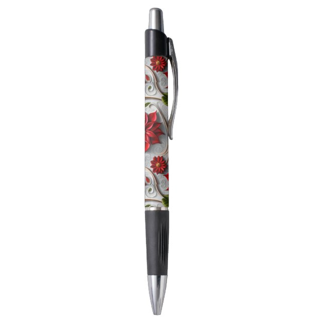 Stylo Poinsettia et feuilles (Bas (Vertical))