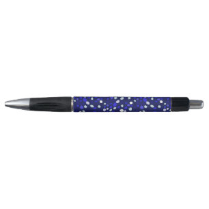 Stylo Points bleus motif géométrique amusant multicolore