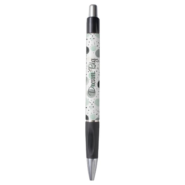 Stylo Points de Crème Noir Menthe Fantaisie   (Devant (Vertical))