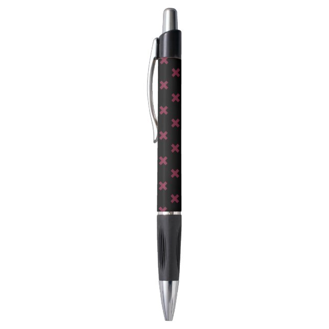 Stylo Points de croix mûre sur fond noir (Haut (Vertical))