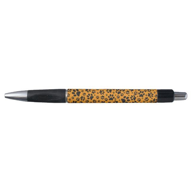 Stylo Pois de chien noir et blanc Pointe Polka sur dahli (Devant)