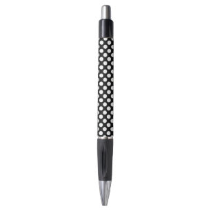 Stylo Pois noirs et blancs, Motif Polka