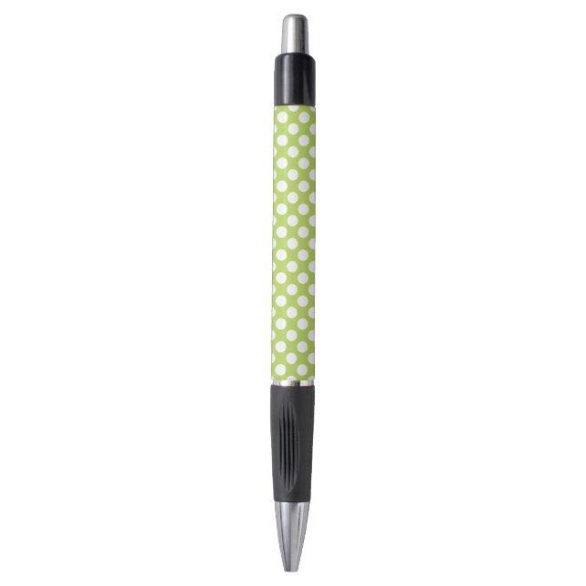 Stylo Pois verts, Motif à points Polka, points, pointill (Devant (Vertical))