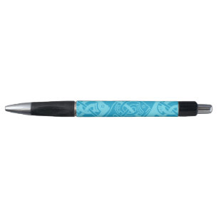 Stylo Poisson à nouer celtique en bleu