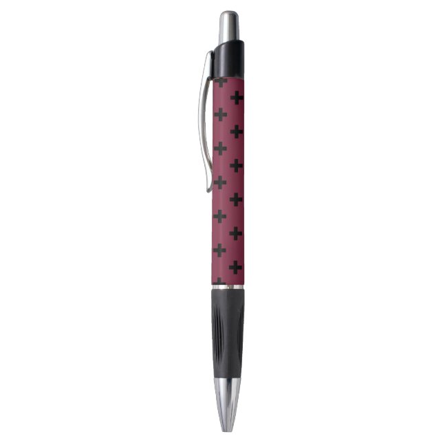 Stylo Polka noire croise sur mûrier (Haut (Vertical))
